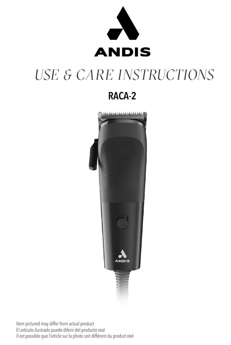 Andis RACA-2 Quick reference guide