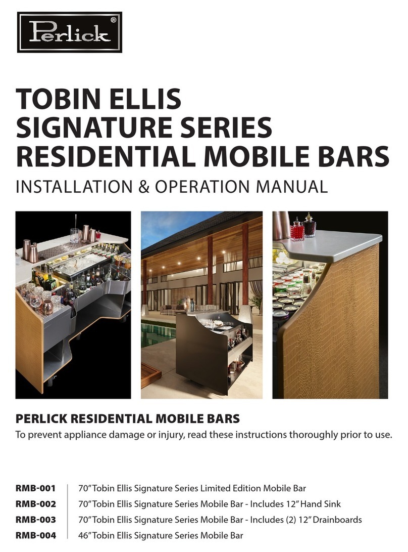 Perlick TOBIN ELLIS SIGNATURE Series Installation & operation manual