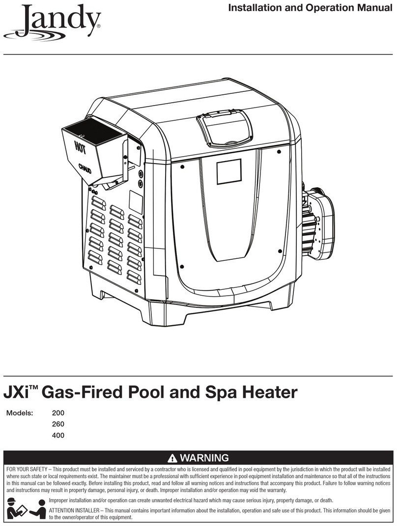 Jandy JXi 200 Installation and operation manual