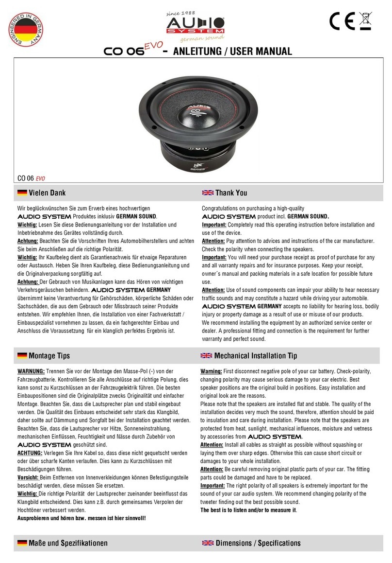 Audiosystem CO 06 EVO User manual