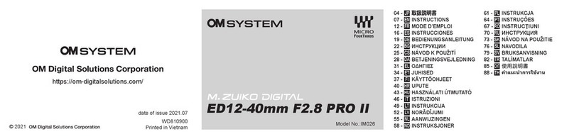 OM SYSTEM M.Zuiko ED12-40mm F2.8 PRO II User manual