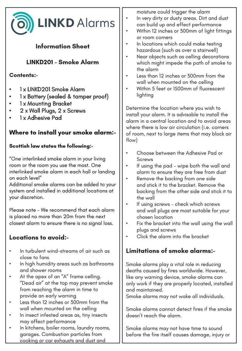 LINKD Alarms LINKD201 Information sheet