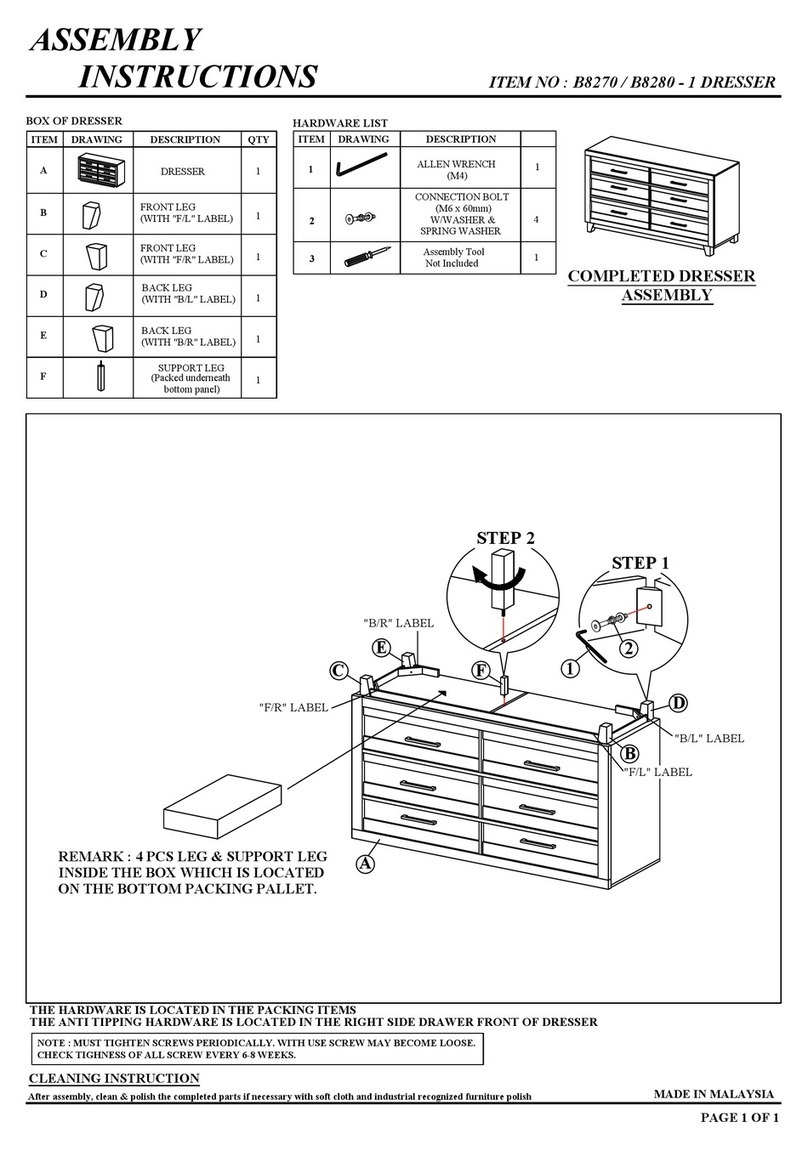Crown Mark Tacoma B8280-1 User manual Crown Mark Tacoma B8280-1 User manual