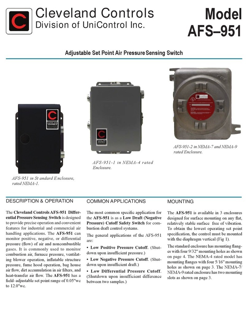 UniControl Cleveland Controls AFS-951 quick start guide UniControl Cleveland Controls AFS-951 quick start guide