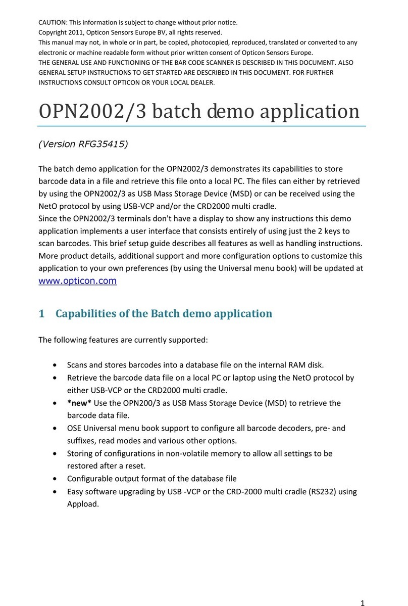 Opticon OPN2003 User manual