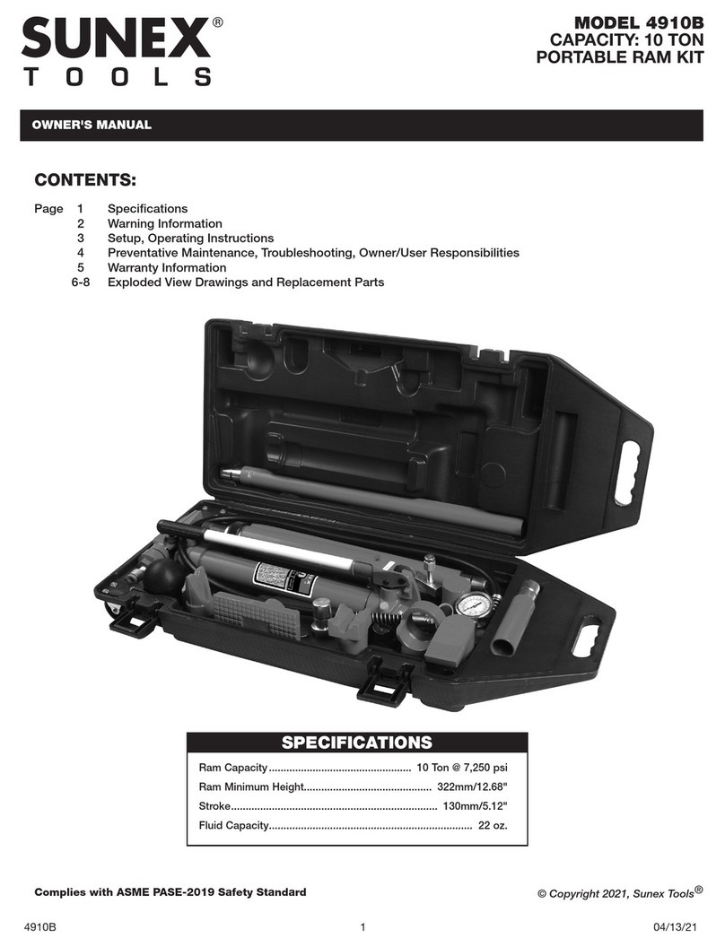 Sunex Tools 4910B owner's manual