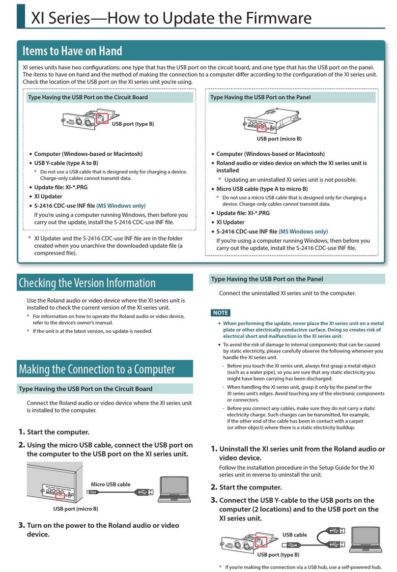 Roland XI Series Update guide