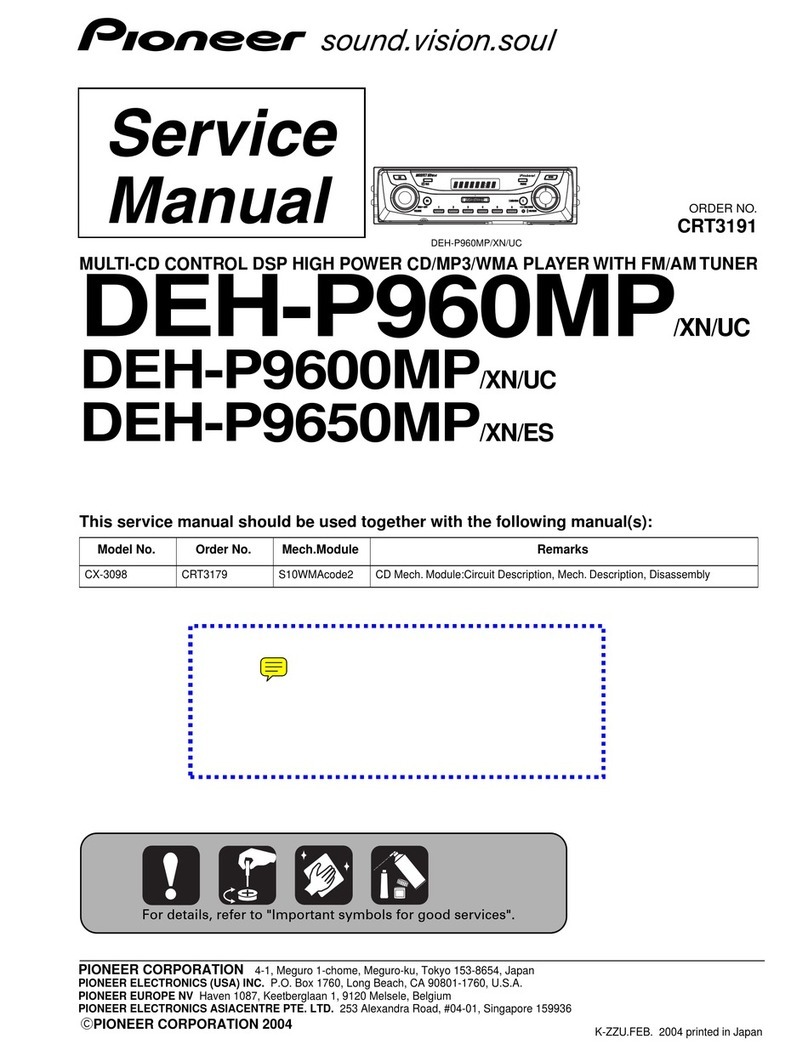 Pioneer DEH-P960MP/XN/UC User manual Pioneer DEH-P960MP/XN/UC User manual