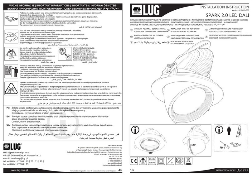 LUG SPARK 2.0 LED DALI User manual
