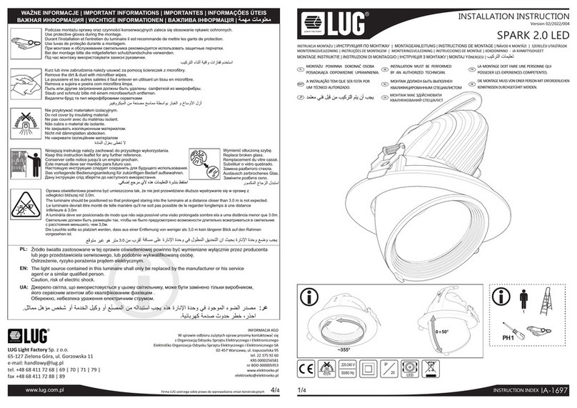 LUG SPARK 2.0 LED Installation instruction