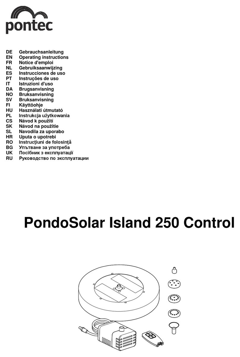 Pontec PondoSolar Island 250 Control operating instructions