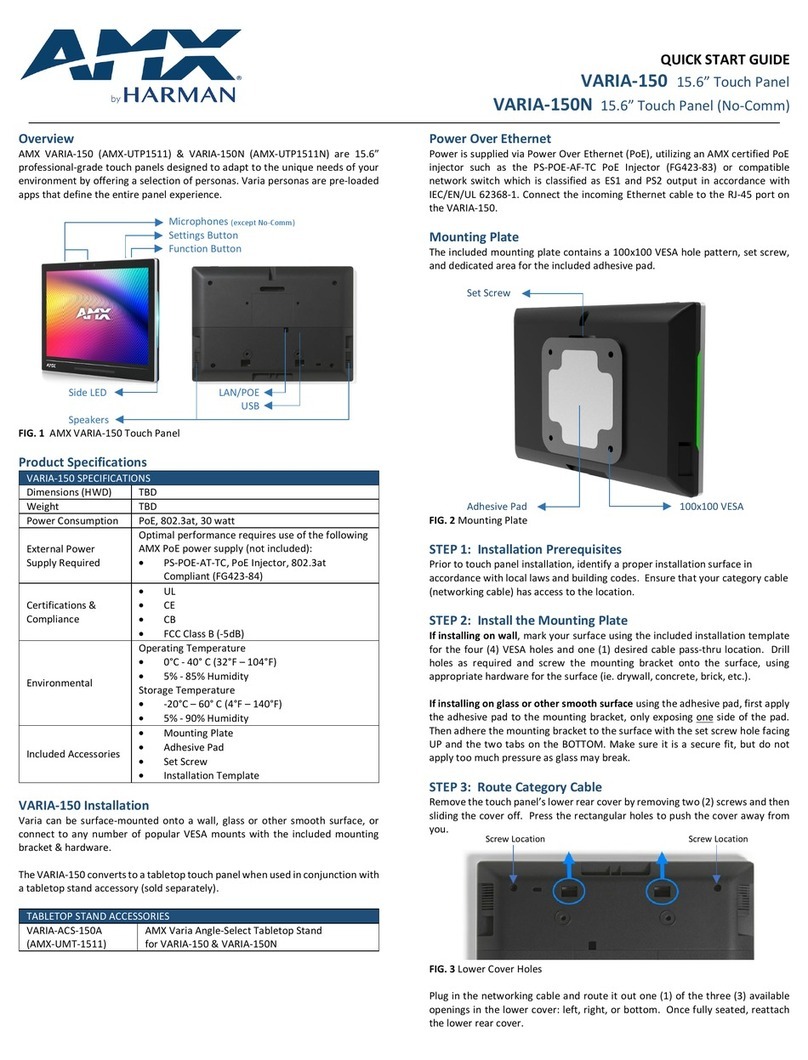 Harman AMX VARIA-150 quick start guide