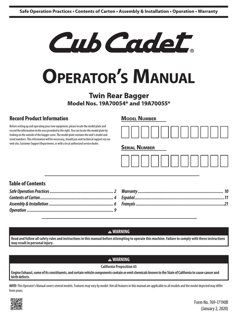 Cub Cadet 19A70054 Series User manual