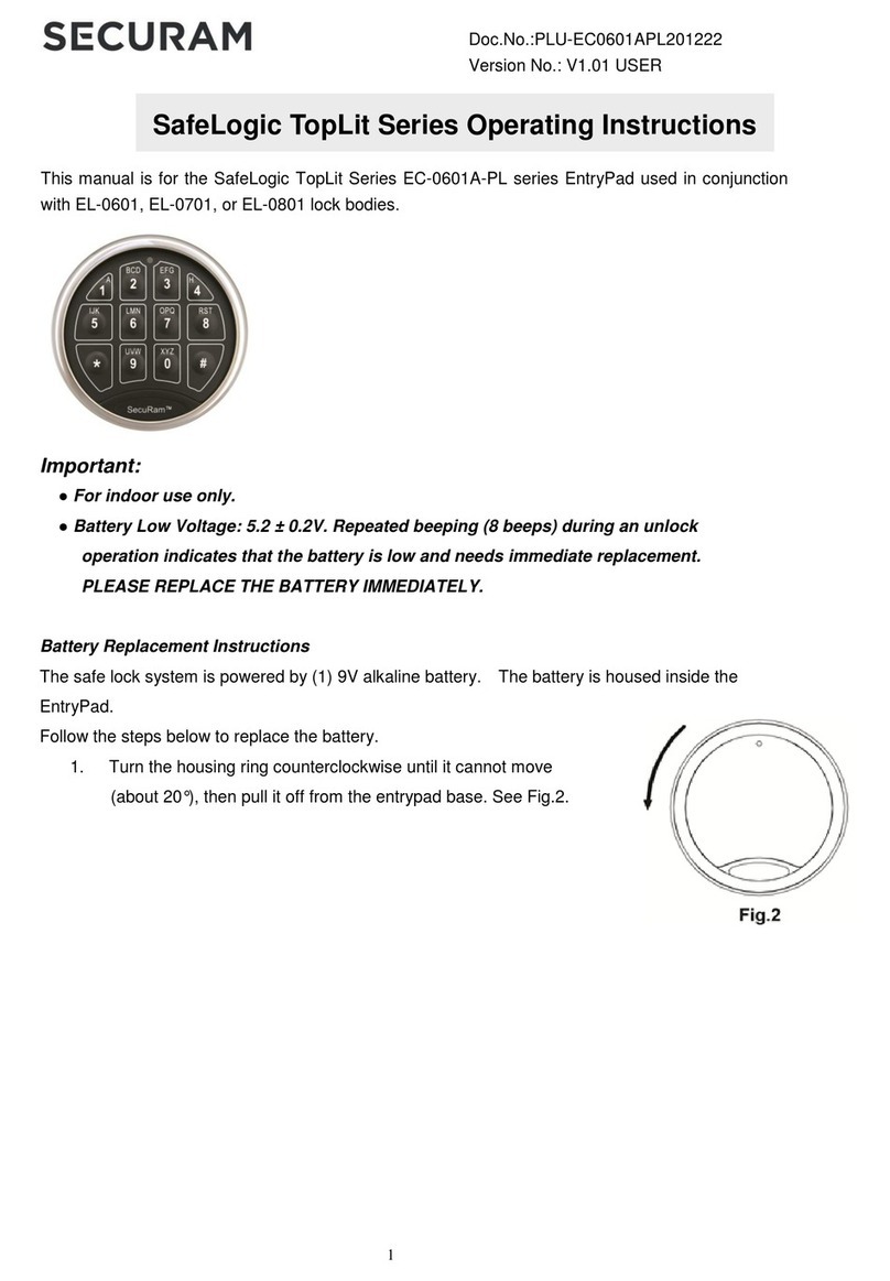Securam SafeLogic TopLit EC-0601A-PL Series User manual
