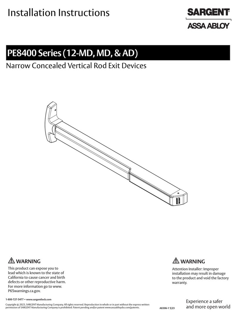 Assa Abloy Sargent PE8400 Series User manual