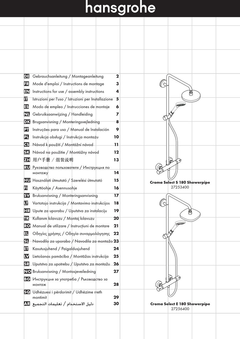 Hans Grohe Croma Select S 180 Showerpipe 27253400 Instructions for use/assembly instructions Hans Grohe Croma Select S 180 Showerpipe 27253400 Instructions for use/assembly instructions