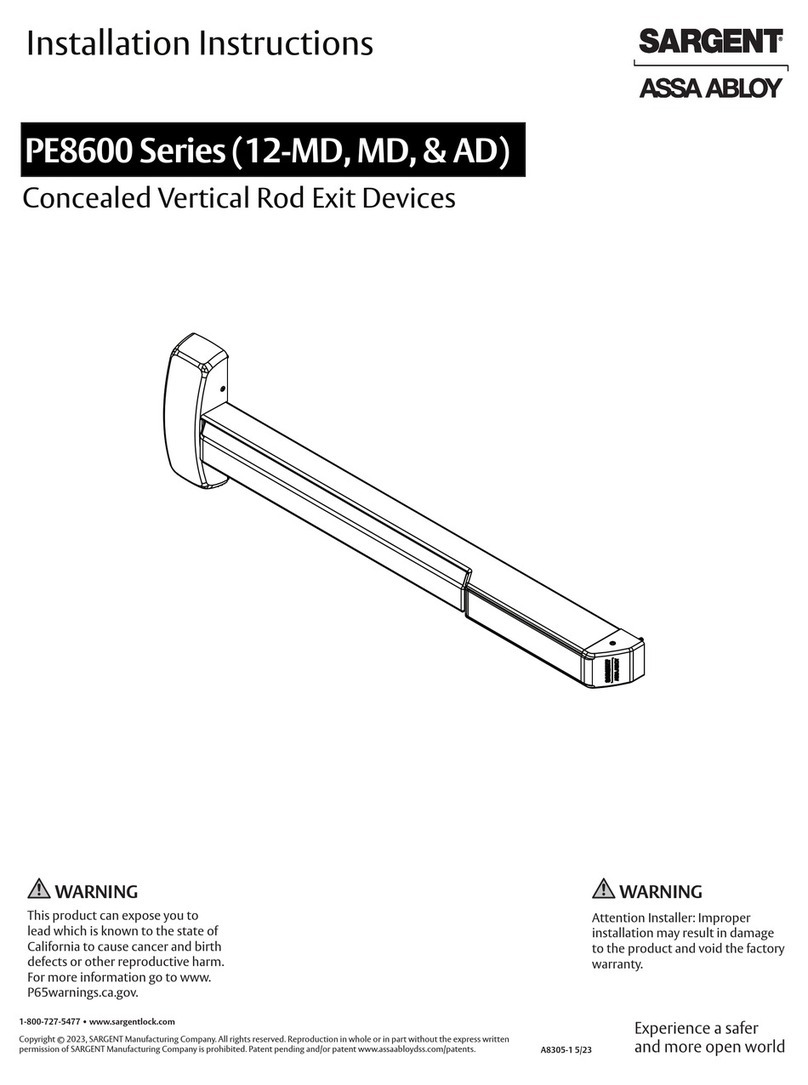 Assa Abloy Sargent AD-PE8600 installation instructions