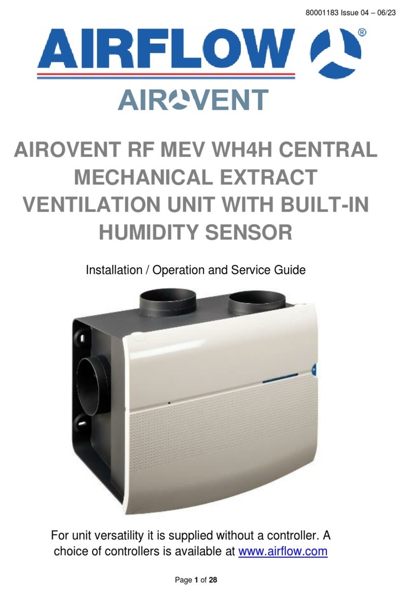 Airflow AIROVENT MEV WH4H CENTRAL EXTRACT manual