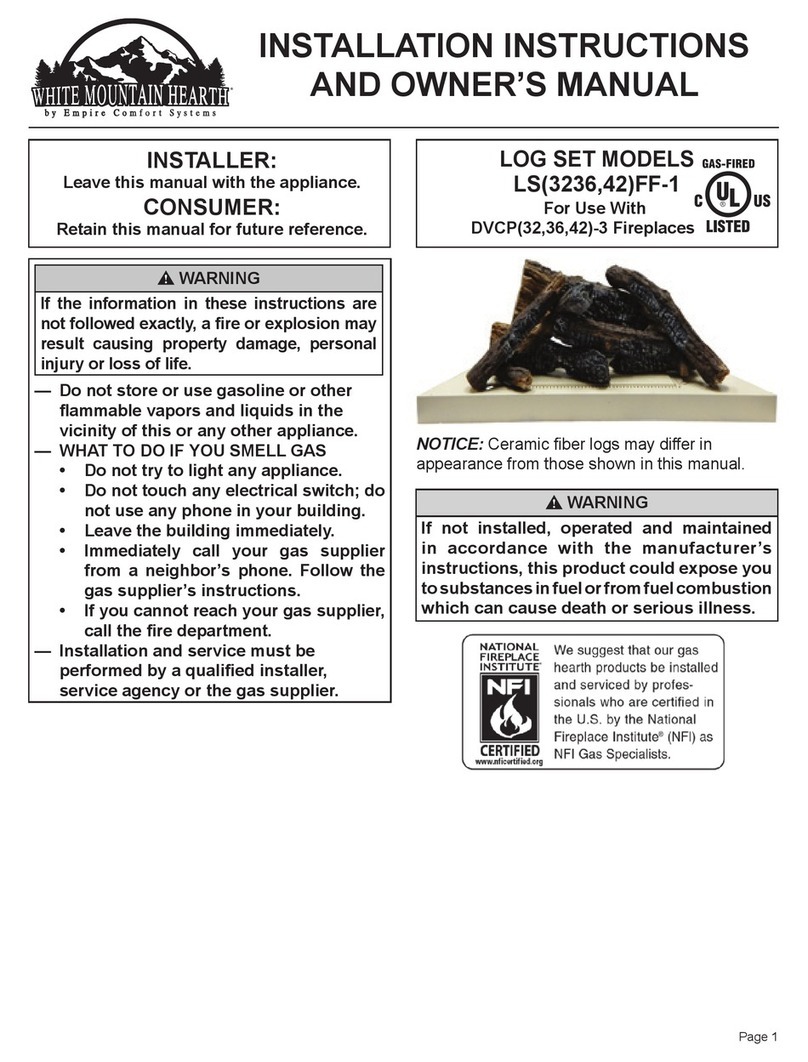 Empire Comfort Systems WHITE MOUNTAIN HEARTH DVCP32-3 Installation instructions and owner's manual