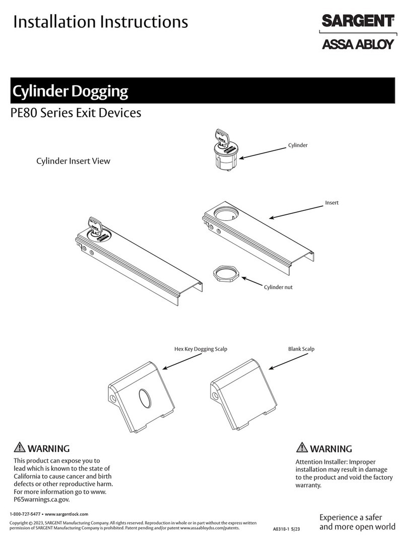 Assa Abloy Sargent PE80 Series User manual