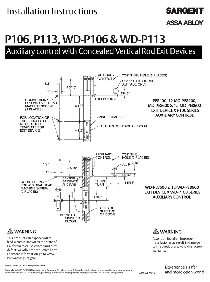 Assa Abloy Sargent P106 User manual