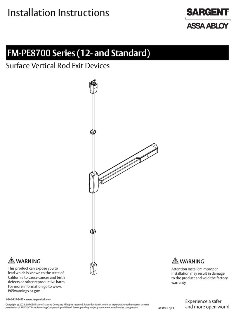 Assa Abloy Sargent FM-PE8700 Series User manual
