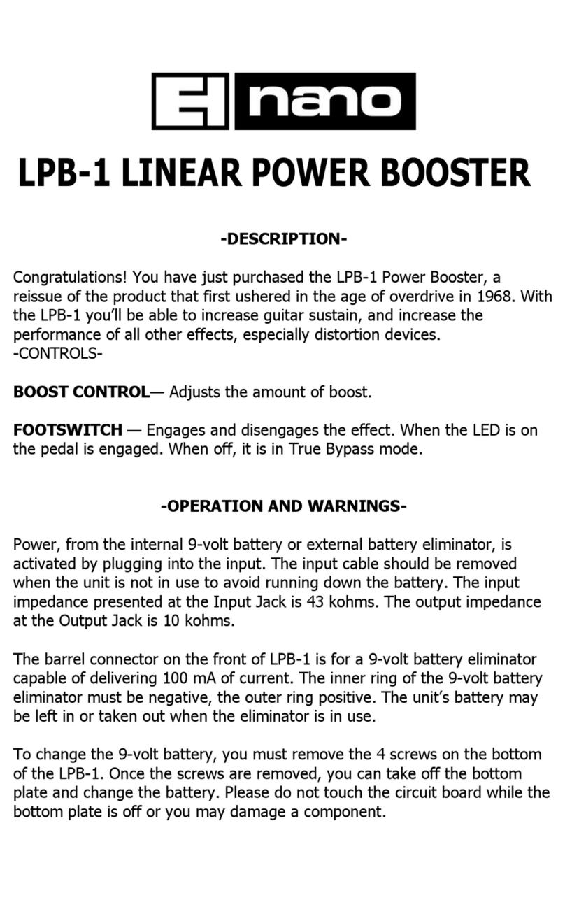 Electro-Harmonix Nano LPB-1 User manual