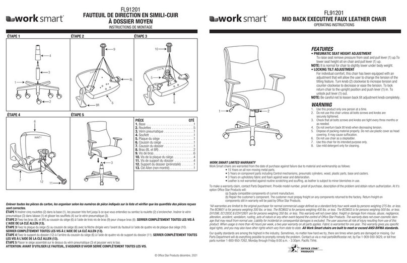 Office Star Products WorkSmart FL91201 operating instructions