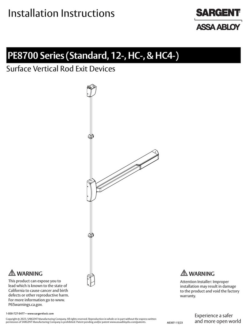 Assa Abloy Sargent PE8700 Series User manual