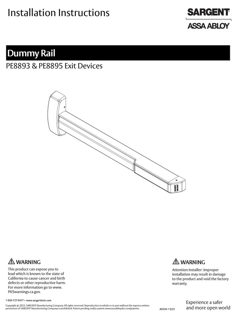Assa Abloy Sargent PE8893 User manual