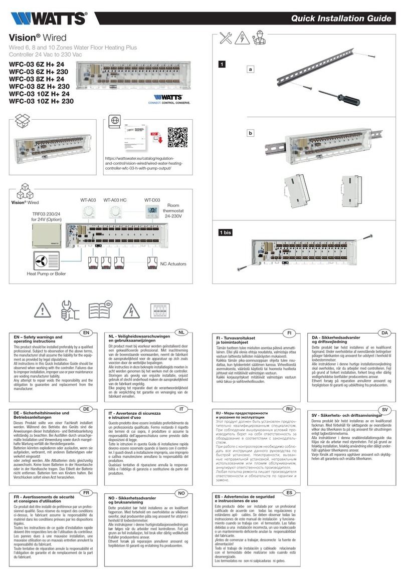 Watts WFC-03 10Z HC RF 24 User manual