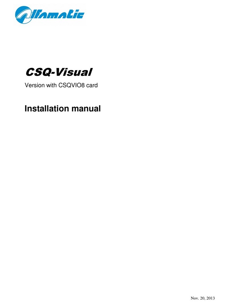 ALFAMATIC CSQVIO8 installation manual