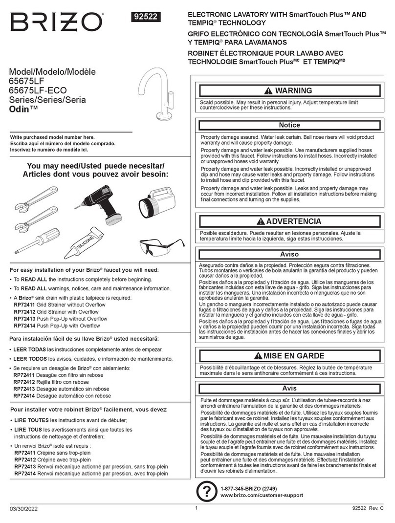 Brizo Odin 65675LF Series manual