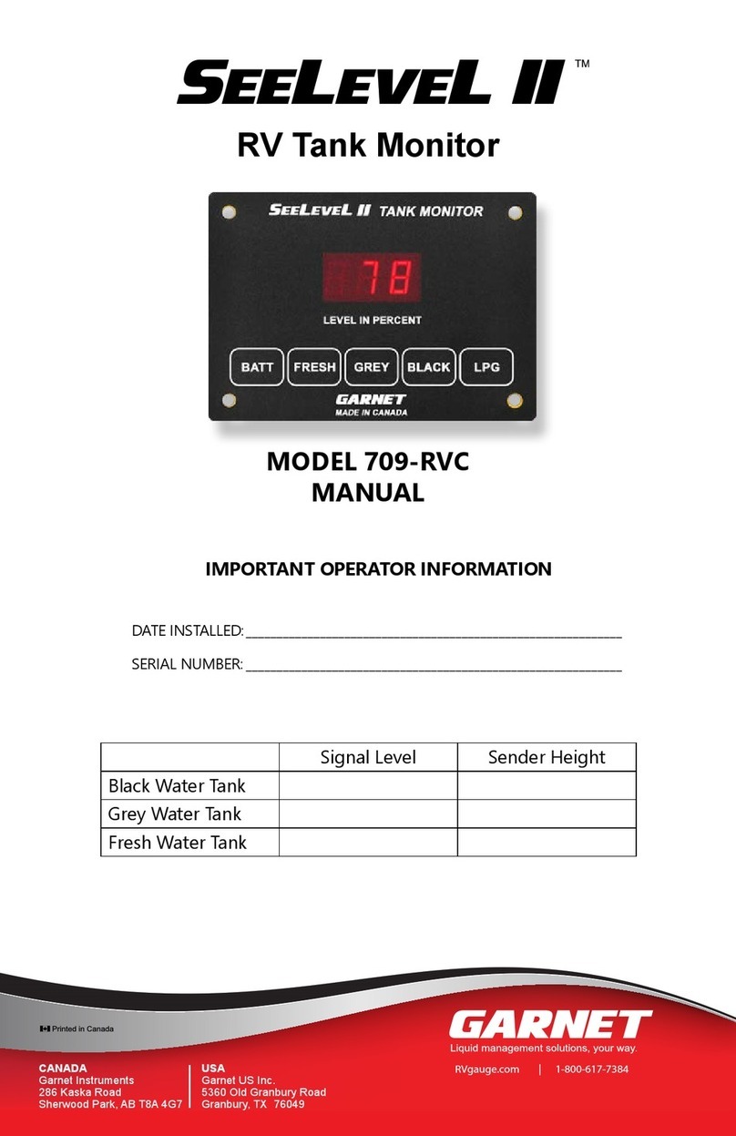 Garnet SeeLeveL II 709-RVC manual