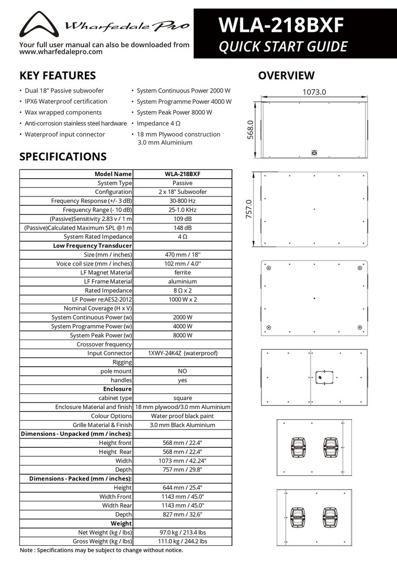 Wharfedale Pro WLA-218BXF User manual Wharfedale Pro WLA-218BXF User manual