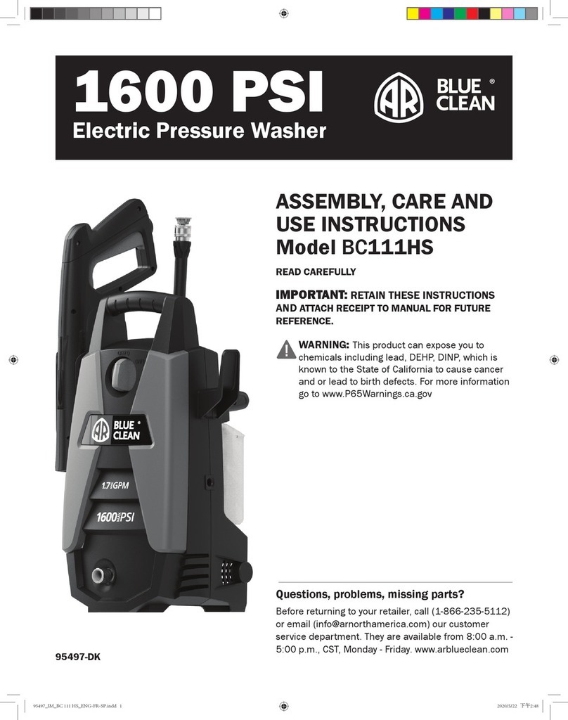 blueclean BC111HS Assembly, care and use instructions
