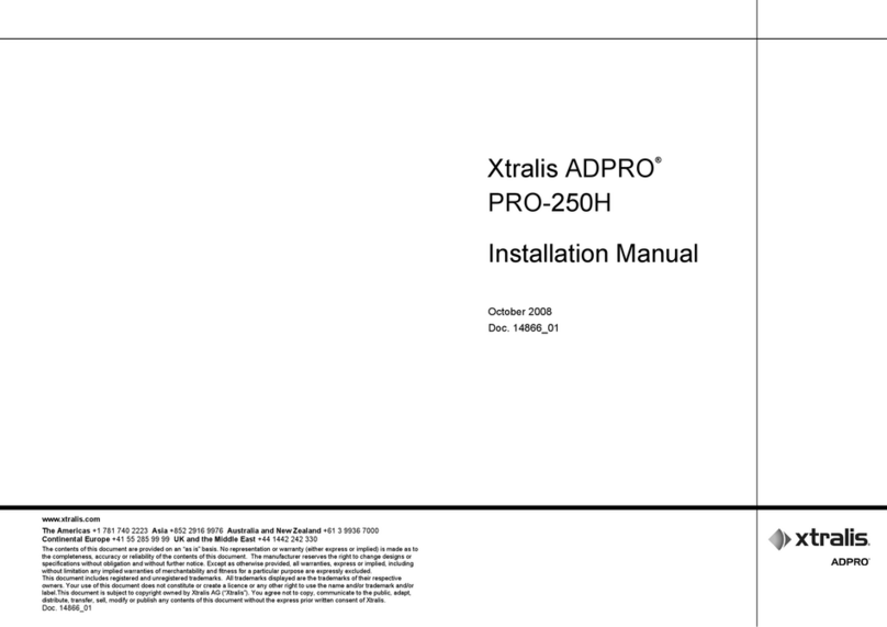 Xtralis ADPRO PRO-250H installation manual