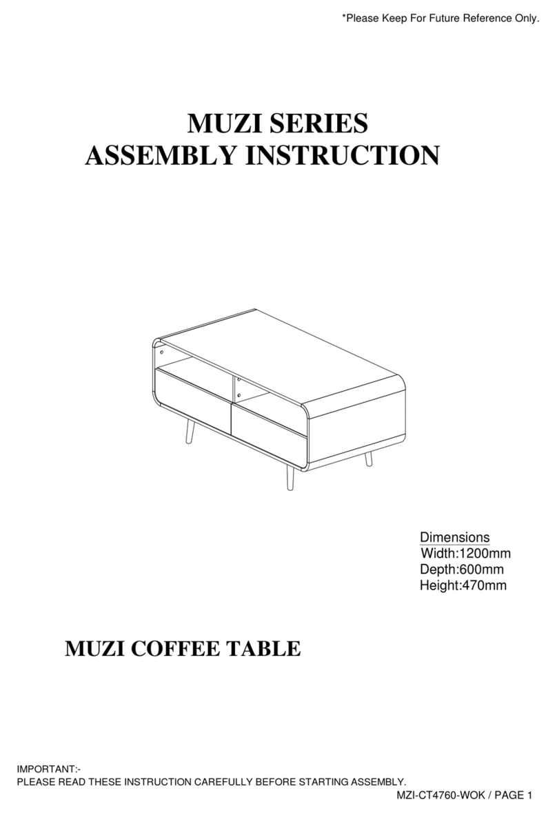 eliving FURNITURE MUZI Series Assembly instruction