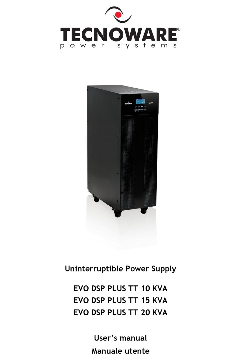 Tecnoware EVO DSP PLUS TT 15 KVA user manual Tecnoware EVO DSP PLUS TT 15 KVA user manual