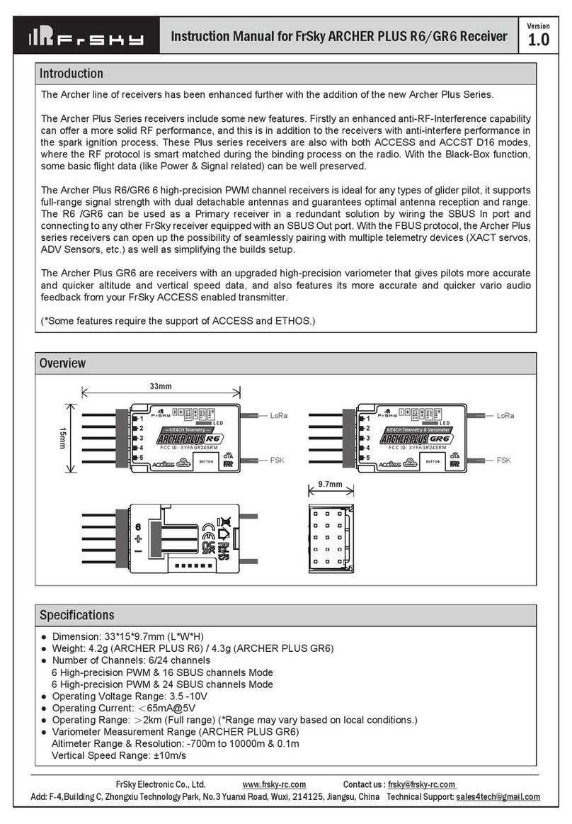 FrSky ARCHER PLUS Series instruction manual