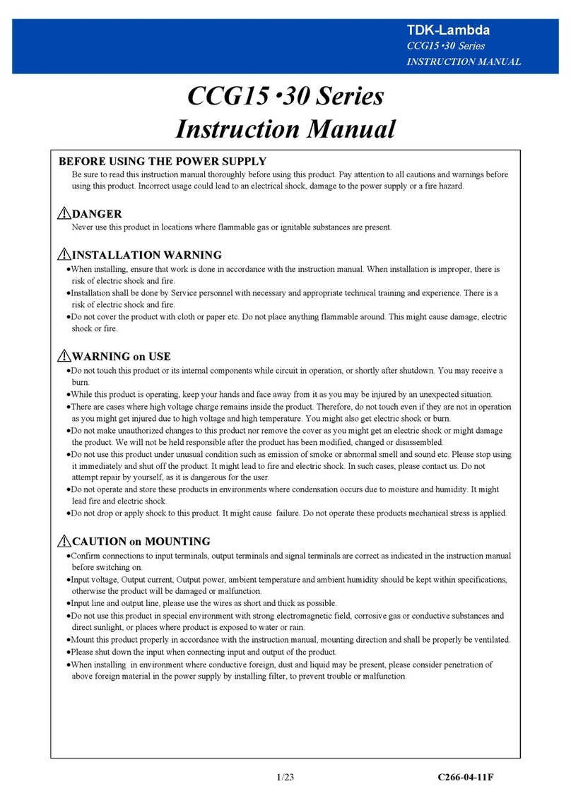 TDK-Lambda CCG15 Series instruction manual