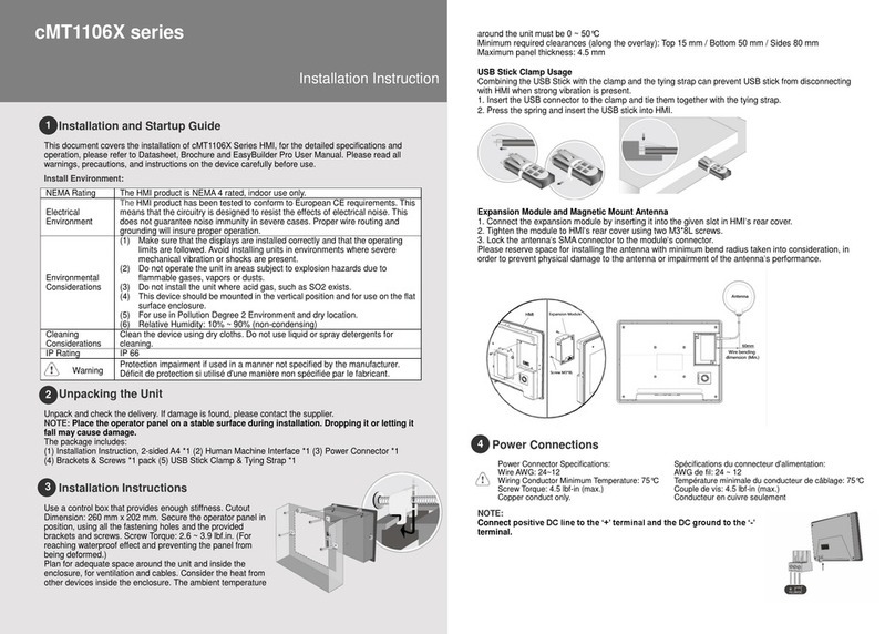 weintek cMT1106X Series installation instructions