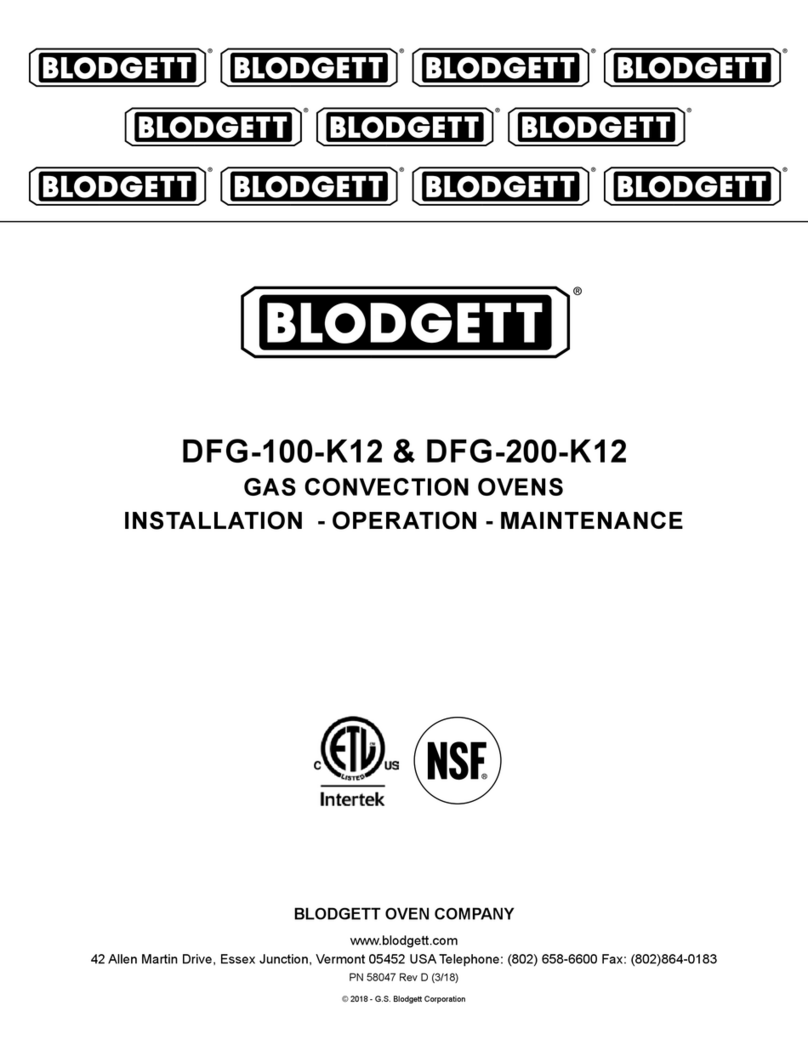 Blodgett DFG-100-K12 Owner's manual