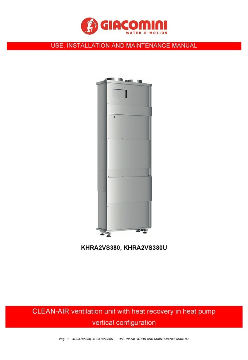 Giacomini CLEAN-AIR KHRA2VS380 Technical manual