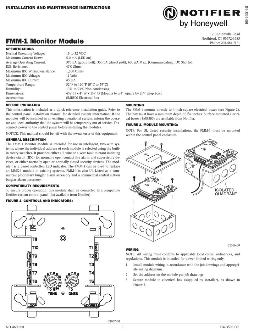 Honeywell Notifier FMM-1 Installation and maintenance instructions