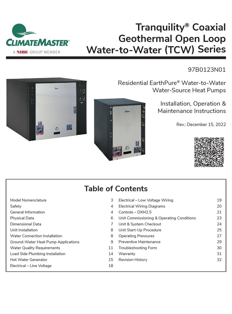 Nibe ClimateMaster Tranquility TCW Series Installation, operation & maintenance instructions