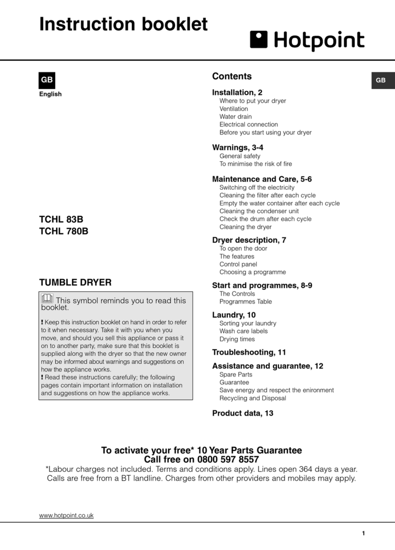 Hotpoint TCHL 83B Instruction booklet