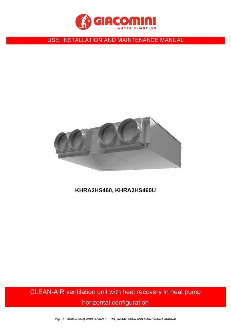 Giacomini CLEAN-AIR KHRA2HS460 Technical manual