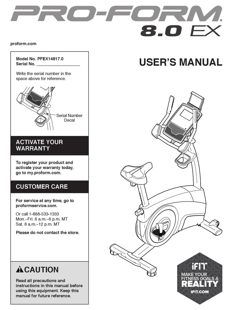 Pro-Form 8.0 EX User manual