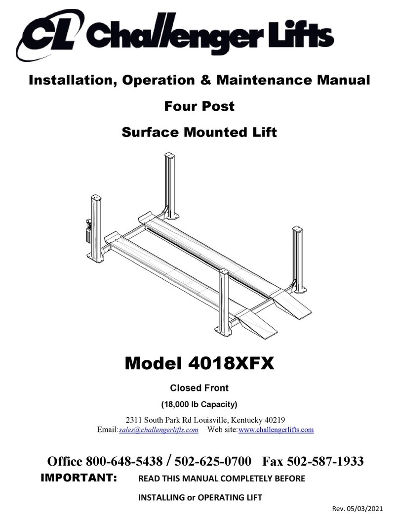 Challenger Lifts 4018XFX Instruction manual